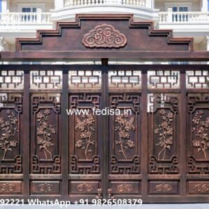 Office Gate Design, Modern Sliding Gate Main Gate Lighting In Outdoor