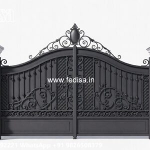 Compound Wall Gate Price, Iron Rod Gate Design Main Gate Lighting In Outdoor