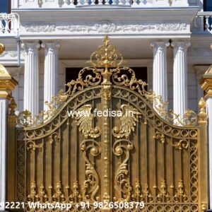 Single Steel Gate Design, Steel Plate Gate Design Main Gate Lighting In Outdoor