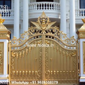 Main Gate Design 2073, Steel Railing Gate Design Main Gate Lighting In Outdoor