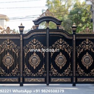 Steel Ke Gate Ki Design, Steel Gate Single Palla Main Gate Lighting In Outdoor
