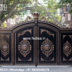 Mane Gate Design, Gate Boundary Design Main Gate Lighting In Outdoor