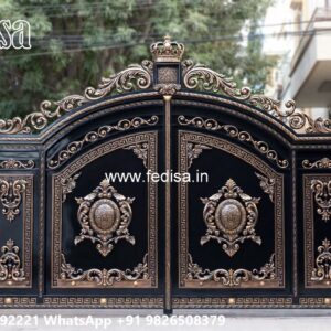 Single Steel Gate Design, Sliding Door Main Gate Main Gate Lighting In Outdoor