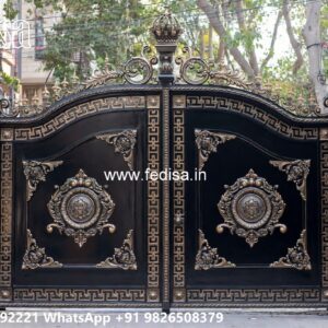 Lightweight Gate Design, Temple Steel Gate Design Main Gate Lighting In Outdoor