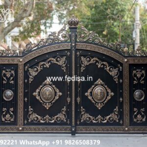 Office Gate Design, 12 Feet Main Gate Design Main Gate Lighting In Outdoor