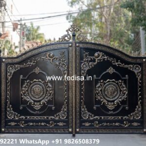 Single Steel Gate Design, Steel Ka Main Gate Main Gate Lighting In Outdoor