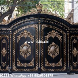 Simple Iron Gate Designs For Homes, Gate Design Square Tube Main Gate Lighting In Outdoor