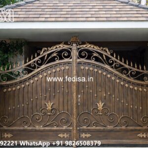 Lightweight Gate Design, Laser Cut Gate Panels Main Gate Lighting In Outdoor