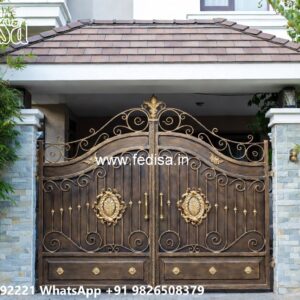 Simple Iron Gate Designs For Homes, Stainless Gate Design 2026 Main Gate Lighting In Outdoor