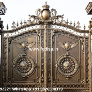 Mane Gate Design, Steel Gate Colour Main Gate Lighting In Outdoor