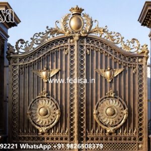 Small Main Gate Design, American Gate Design Main Gate Lighting In Outdoor