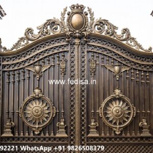 Office Gate Design, Laser Cutting Iron Gate Main Gate Lighting In Outdoor