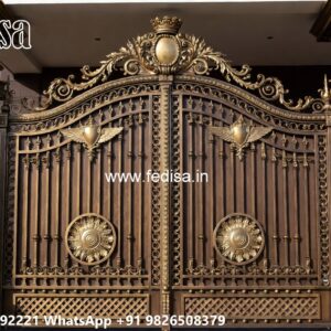 Simple Iron Gate Designs For Homes, Gate And Wall Design For House Main Gate Lighting In Outdoor