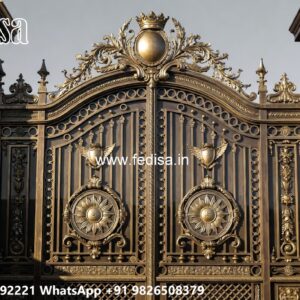Single Steel Gate Design, Latest Front Gate Design Main Gate Lighting In Outdoor