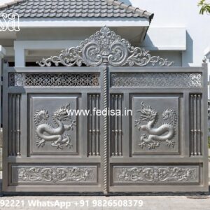 Main Gate Design 2090, Steel Ka Gate Design Main Gate Lighting In Outdoor