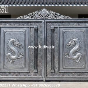 Steel Ke Gate Ki Design, Running Gate Design Main Gate Lighting In Outdoor