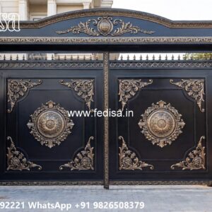 Simple Iron Gate Designs For Homes, Main Gate Upper Grill Design Main Gate Lighting In Outdoor