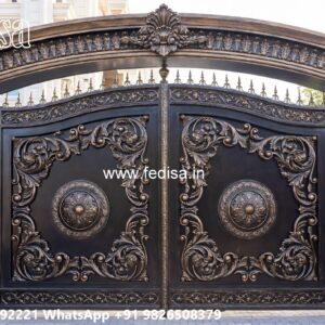 Simple Iron Gate Designs For Homes, Steel Framed Gates Main Gate Lighting In Outdoor