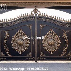 Steel Ke Gate Ki Design, Custom Gate Designs Main Gate Lighting In Outdoor