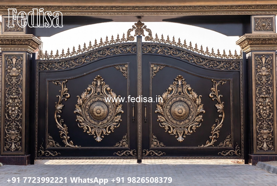 Steel Ke Gate Ki Design, Custom Gate Designs Main Gate Lighting In Outdoor
