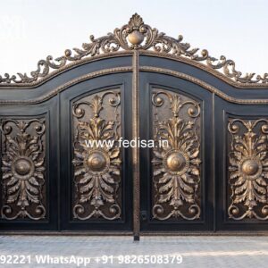 Single Steel Gate Design, Front Iron Gate Design For Home Main Gate Lighting In Outdoor