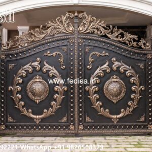 Simple Iron Gate Designs For Homes, Big Main Gate Design Main Gate Lighting In Outdoor
