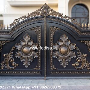 Security Gate Design, Grill Compound Wall Main Gate Lighting In Outdoor