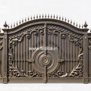 Security Gate Design, Three Fold Gate Design Main Gate Lighting In Outdoor