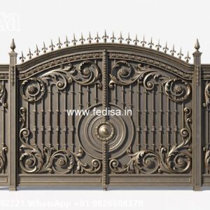 Compound Wall Gate Price, Gate Slope Design Main Gate Lighting In Outdoor