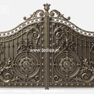 Lightweight Gate Design, Metal Sheet Gate Design Main Gate Lighting In Outdoor