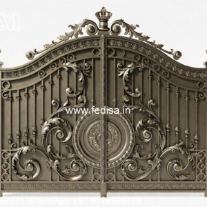 Single Steel Gate Design, Four Fold Gate Design Main Gate Lighting In Outdoor