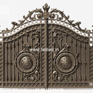 Security Gate Design, Iron Arch Gate Design Main Gate Lighting In Outdoor