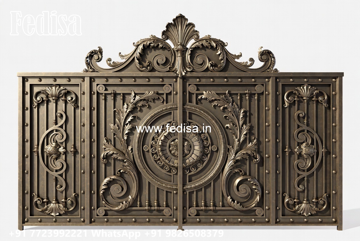 Security Gate Design, Steel Gate Design New Main Gate Lighting In Outdoor