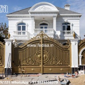 Steel Ke Gate Ki Design, Gate Plate Design Main Gate Lighting In Outdoor