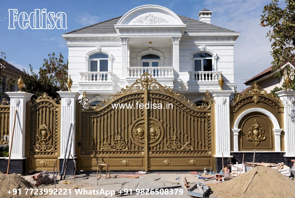 Steel Ke Gate Ki Design, Gate Plate Design Main Gate Lighting In Outdoor