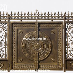 Small Main Gate Design, Iron Boundary Gate Main Gate Lighting In Outdoor