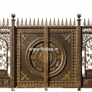 Steel Ke Gate Ki Design, Two Door Gate Design Main Gate Lighting In Outdoor