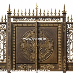 Simple Iron Gate Designs For Homes, New Home Gate Design 2026 Main Gate Lighting In Outdoor