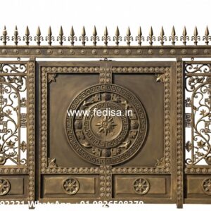 Single Steel Gate Design, Palisade Gates Designs Main Gate Lighting In Outdoor