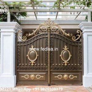 Small Main Gate Design, Iron Gate Design Simple Main Gate Lighting In Outdoor