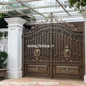 Simple Iron Gate Designs For Homes, Modern Front Gate Design 2026 Main Gate Lighting In Outdoor