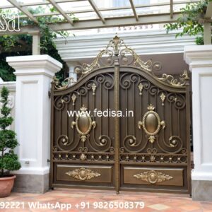 Compound Wall Gate Price, Steel Gate Sheet Design Main Gate Lighting In Outdoor