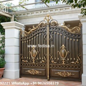 Simple Iron Gate Designs For Homes, Modern Home Gates Main Gate Lighting In Outdoor