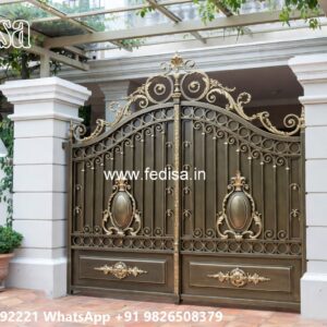 Single Steel Gate Design, New Gate Ke Design Main Gate Lighting In Outdoor