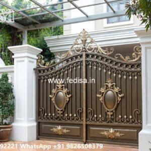 Simple Iron Gate Designs For Homes, Gate Compound Design Main Gate Lighting In Outdoor