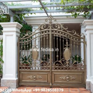 Single Steel Gate Design, Baramda Gate Design Main Gate Lighting In Outdoor