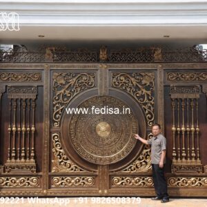 Main Gate Design 2118, Loha Pipe Gate Design Main Gate Lighting In Outdoor