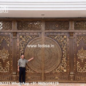 Steel Ke Gate Ki Design, Boundary Wall With Grill Design Main Gate Lighting In Outdoor