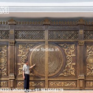 Security Gate Design, Contemporary Metal Side Gates Main Gate Lighting In Outdoor