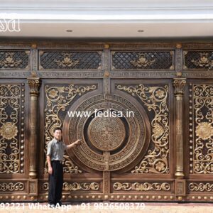 Mane Gate Design, Single Gate Grill Design Main Gate Lighting In Outdoor